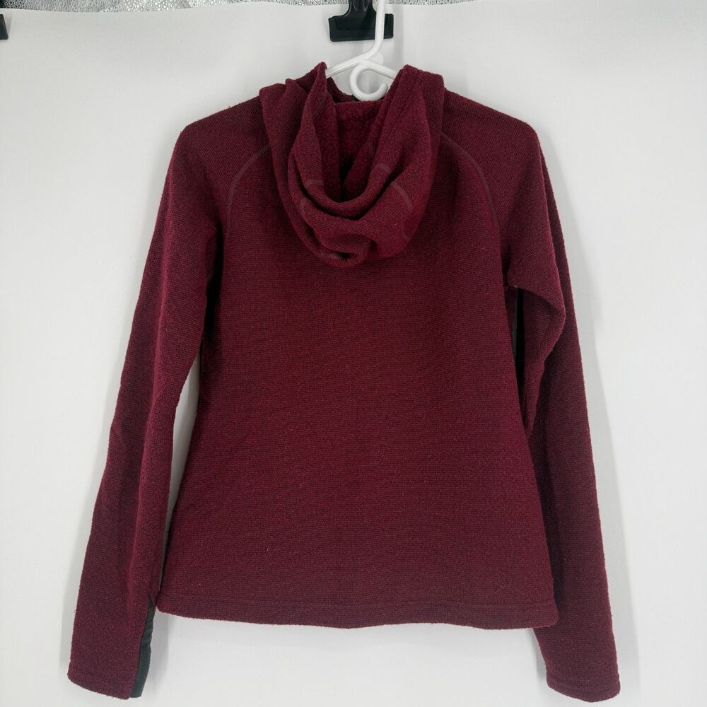 Smartwool Hudson Trail Full Zip Fleece Hoodie Sweater Wool Burgundy Womens Small - Picture 5 of 11